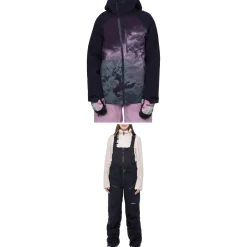 686 Hydra Insulated Jacket + GORE-TEX Hydrastash Bibs - Women's 2024-Women Snow Clothing|Jacket & Pant Sets