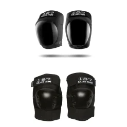 187 Pro Skateboard Knee Pads + Pro Skateboard Elbow Pads- Pad Sets