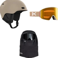 Anon Oslo WaveCel Helmet + M4 Cylindrical MFI Goggles + MFI Fleece Helmet Hood- Helmets|Helmets