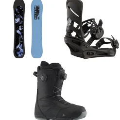 Burton Cartographer Snowboard + Mission Snowboard Bindings + Ruler Boa Snowboard Boots 2025- Snowboards, Bindings & Boots|Snowboard Packages