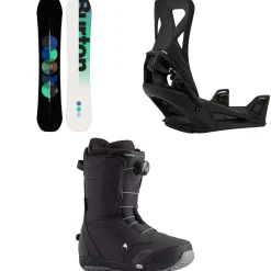 Burton Custom Flying V Snowboard + Step On Snowboard Bindings + Ruler Step On Snowboard Boots 2025- Step On Packages|Snowboard Packages