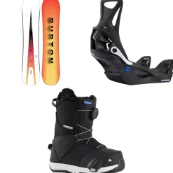 Burton Custom Smalls Snowboard + Step On Snowboard Bindings + Smalls Step On Snowboard Boots - Kids'-Kids Kids Snowboard Packages|Snowboard Packages