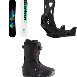 Burton Custom Snowboard + Step On Snowboard Bindings + Ruler Step On Snowboard Boots 2025- Step On Packages|Snowboard Packages