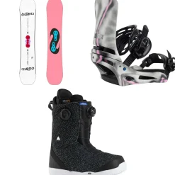 Burton Free Thinker Snowboard + Cartel X Snowboard Bindings + Swath BOA Snowboard Boots 2025- Snowboards, Bindings & Boots|Snowboard Packages