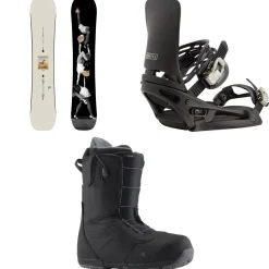 Burton Good Company Snowboard + Cartel EST Snowboard Bindings + Ruler Snowboard Boots 2025- Snowboards, Bindings & Boots|Snowboard Packages