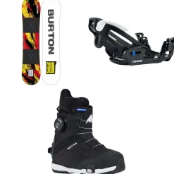 Burton Grom Snowboard + Step On Grom Snowboard Bindings + Grom Step On Snowboard Boots - Kids 2025-Kids Kids Snowboard Packages|Snowboard Packages