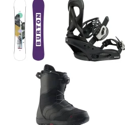 Burton Hideaway Snowboard + Scribe Snowboard Bindings + Mint Boa Snowboard Boots - Women's 2025- Snowboards, Bindings & Boots|Snowboard Packages