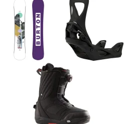 Burton Hideaway Snowboard + Step On Snowboard Bindings + Limelight Step On Snowboard Boots - Women's 2025- Step On Packages|Snowboard Packages