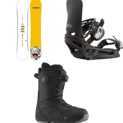 Burton Process Snowboard + Cartel EST Snowboard Bindings + Ruler Boa Snowboard Boots 2025- Snowboards, Bindings & Boots|Snowboard Packages