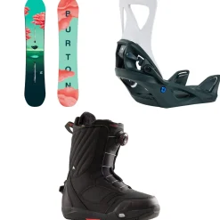 Burton Yeasayer Flying V Snowboard + Step On Snowboard Bindings + Limelight Step On Snowboard Boots - Women's 2025- Step On Packages|Snowboard Packages