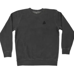 evo x NST Embroidered Pigment Dyed Crew Neck Sweatshirt - Unisex-Women Casual Clothing|Sweatshirts & Fleece