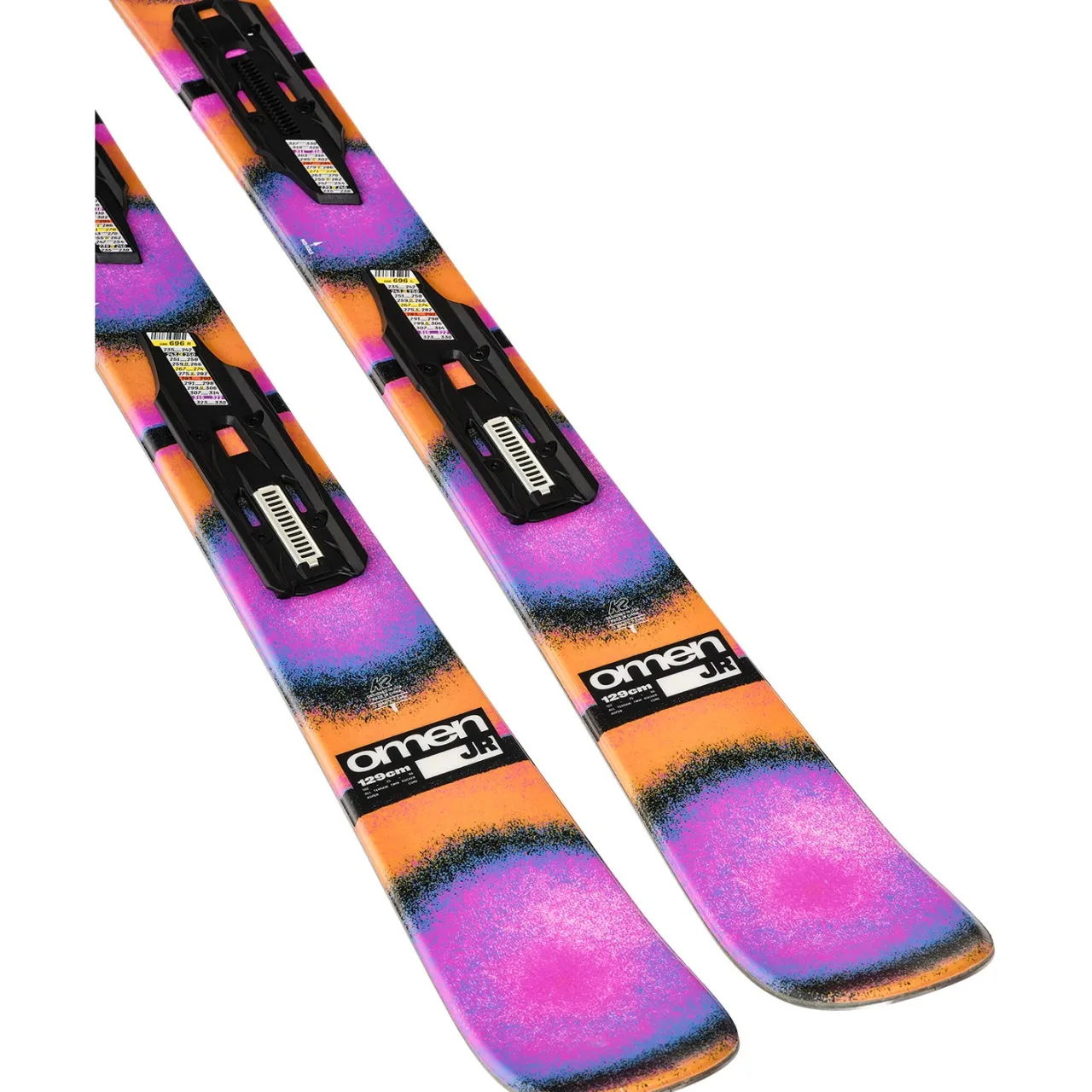 K2 Omen Jr Skis + FDT 4.5 Large Plate Bindings - Kids' 2025-Kids Skis|Kids Ski Packages