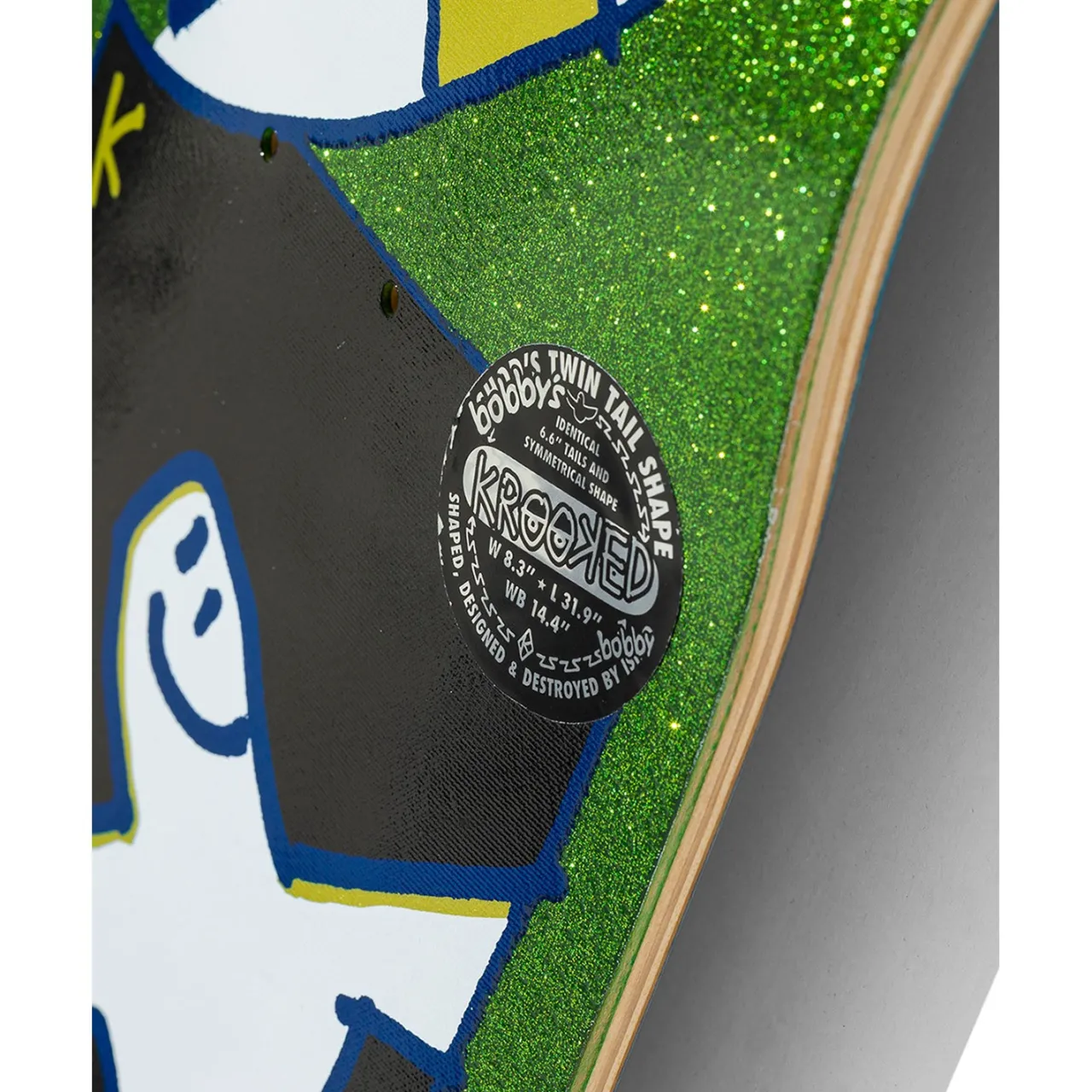 Krooked Worrest Gold Burd Twin Tail Slick 8.3 Skateboard Deck- Decks