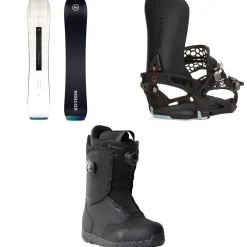 Nidecker Thruster Snowboard + Season Universal Snowboard Bindings + Rift Snowboard Boots 2025- Snowboards, Bindings & Boots|Snowboard Packages