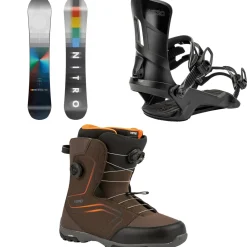 Nitro Cinema Snowboard + Rambler Snowboard Bindings + Sentinel Boa Snowboard Boots 2025- Snowboards, Bindings & Boots|Snowboard Packages