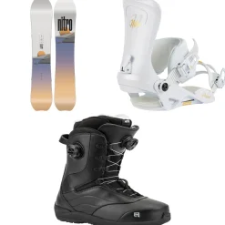 Nitro Drop Snowboard + Poison Snowboard Bindings + Crown Boa Snowboard Boots - Women's 2025- Snowboards, Bindings & Boots|Snowboard Packages