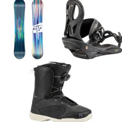 Nitro Lectra Brush Snowboard + Rythm Snowboard Bindings + Flora Boa Snowboard Boots - Women's 2025- Snowboards, Bindings & Boots|Snowboard Packages