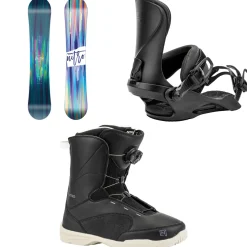 Nitro Lectra Brush Snowboard + Cosmic Snowboard Bindings + Flora Boa Snowboard Boots - Women's 2025- Snowboards, Bindings & Boots|Snowboard Packages