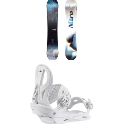 Nitro Lectra Leaf Cam-Out Snowboard + Rythm Snowboard Bindings - Women's 2025- Snowboards With Bindings|Snowboard Packages