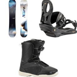 Nitro Lectra Leaf Cam-Out Snowboard + Rythm Snowboard Bindings + Flora Boa Snowboard Boots - Women's 2025- Snowboards, Bindings & Boots|Snowboard Packages