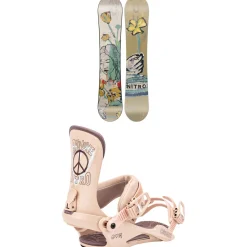 Nitro Mercy Snowboard + Cosmic Snowboard Bindings - Women's 2025- Snowboards With Bindings|Snowboard Packages