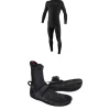 O'Neill 4/3+ Hyperfreak Chest Zip Wetsuit + 3/2 Psycho Tech Split Toe Wetsuit Boots- Wetsuit Kits