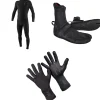 O'Neill 4/3+ Hyperfreak Chest Zip Wetsuit + 3/2 Psycho Tech Split Toe Wetsuit Boots + 1.5mm Psycho Tech Gloves- Wetsuit Kits
