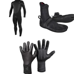 O'Neill 4/3+ Psycho Tech Chest Zip Wetsuit + 3/2 Psycho Tech Split Toe Wetsuit Boots + 3mm Psycho Tech Gloves- Wetsuit Kits