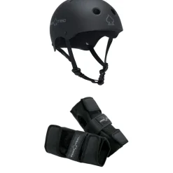 Pro-Tec The Classic Certified EPS Skateboard Helmet + Street Skateboard Wrist Pads- Helmets|Helmets