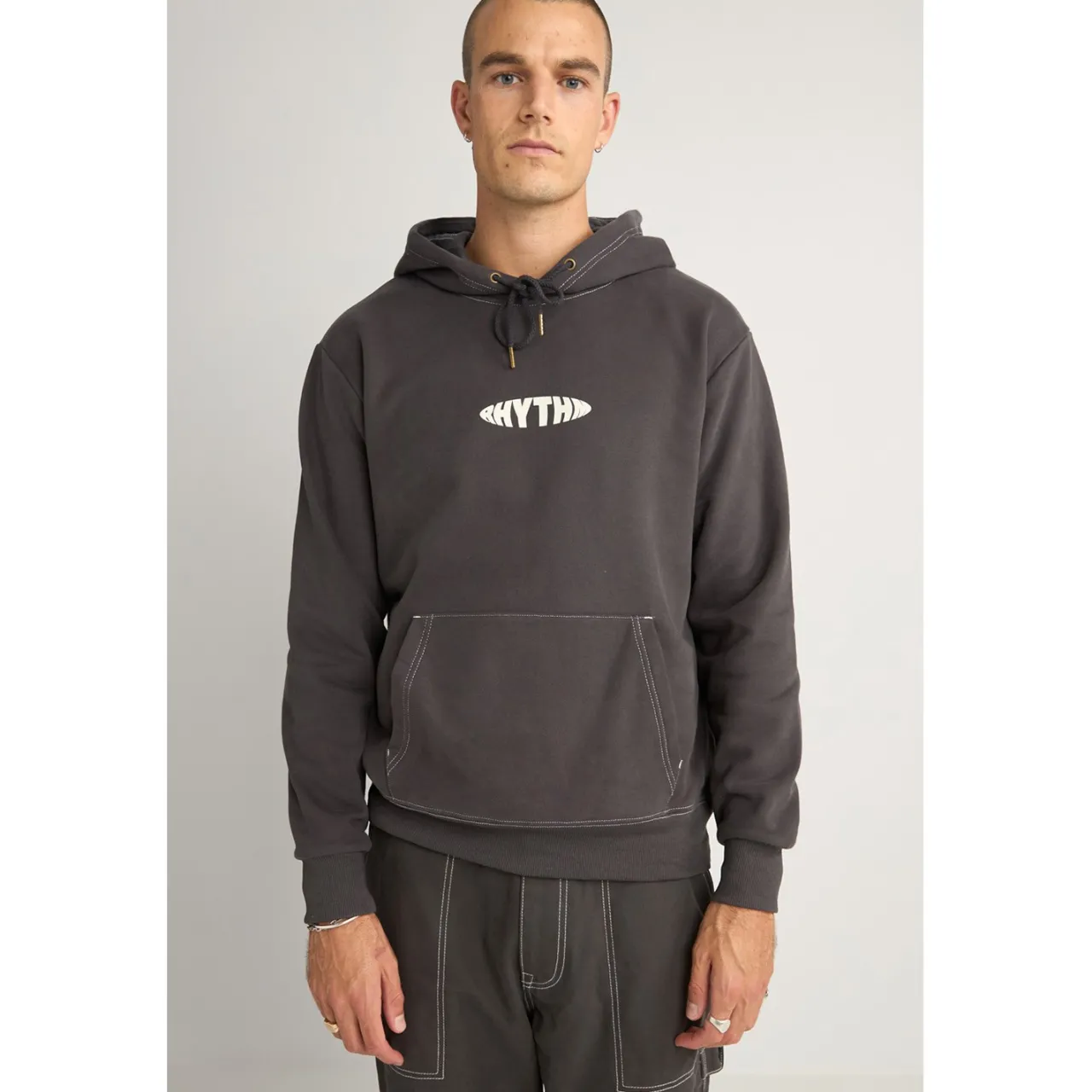 Rhythm Contrast Stitch Hoodie - Men's- Casual Clothing|Sweatshirts & Fleece