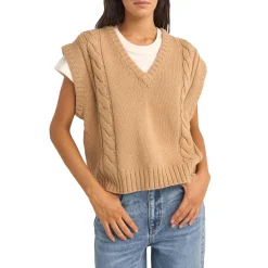 Rhythm Finley Cable Knit Vest - Women's-Women Casual Clothing