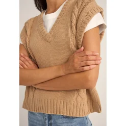 Rhythm Finley Cable Knit Vest - Women's-Women Casual Clothing