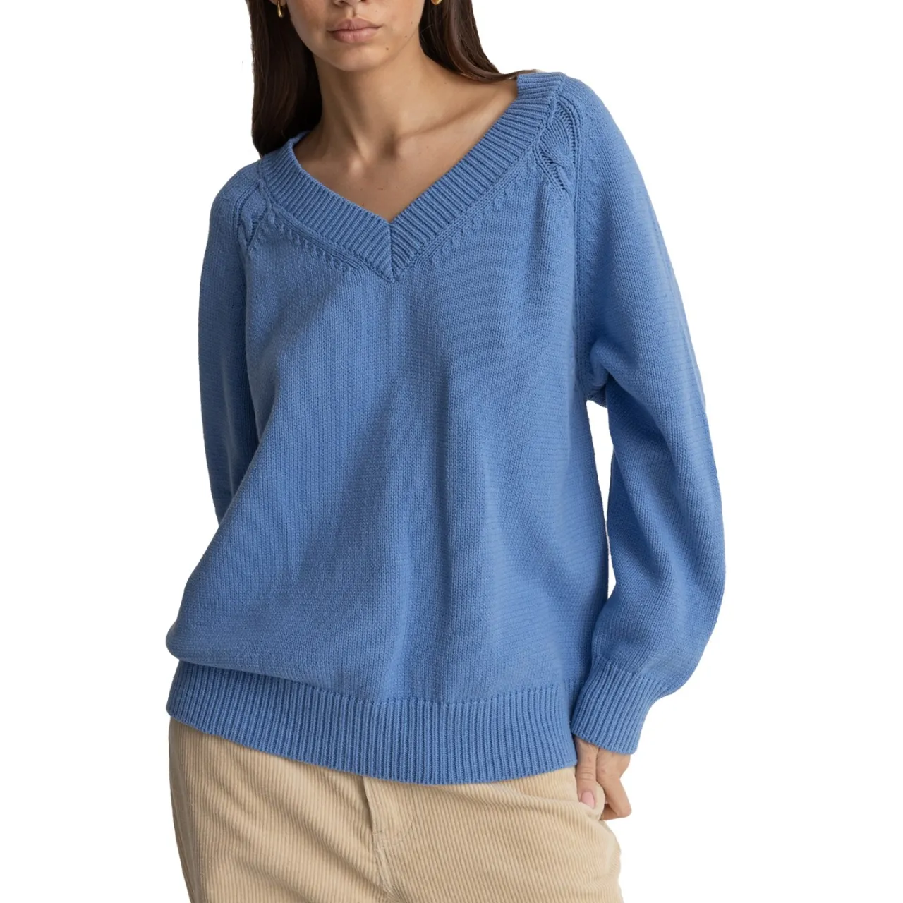 Rhythm Moonstone Oversized V Neck Sweater - Women's-Women Casual Clothing|Sweaters