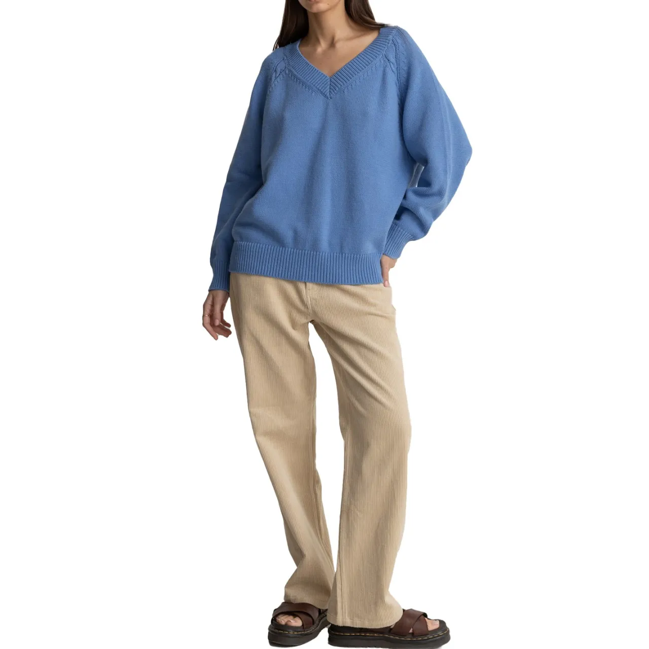 Rhythm Moonstone Oversized V Neck Sweater - Women's-Women Casual Clothing|Sweaters