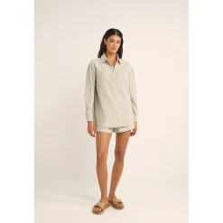 Rhythm Valley Stripe Oversized Shirt - Women's-Women Casual Clothing|Tops & Shirts