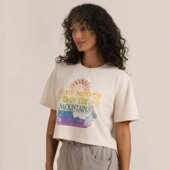 Roark Mountain Cropped T-Shirt - Women's-Women Casual Clothing|T-Shirts & Tank Tops