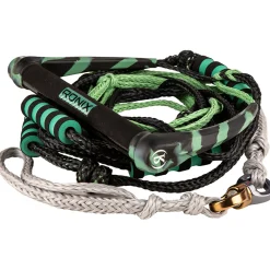 Ronix 11" Surf Handle + 30 ft 4-Section Spinner Silicone Surf Rope- Ropes & Handles