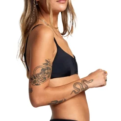 RVCA Solid V-Wire Bralette Bikini Top - Women's-Women Swimsuits|Casual Clothing