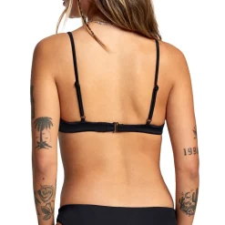 RVCA Solid V-Wire Bralette Bikini Top - Women's-Women Swimsuits|Casual Clothing