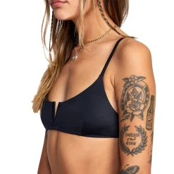 RVCA Solid V-Wire Bralette Bikini Top - Women's-Women Swimsuits|Casual Clothing