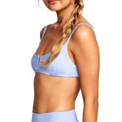 RVCA Solid V-Wire Bralette Bikini Top - Women's-Women Swimsuits|Casual Clothing