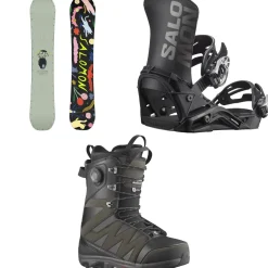 Salomon Abstract Snowboard + District Snowboard Bindings + X Approach Lace SJ Boa Snowboard Boots 2025- Snowboards, Bindings & Boots|Snowboard Packages