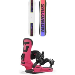 Salomon Huck Knife Grom Snowboard + Union Cadet Pro Snowboard Bindings - Kids' 2025-Kids Kids Snowboard Packages|Snowboard Packages