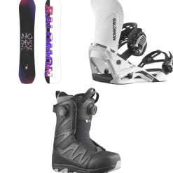 Salomon No Drama Snowboard + Hologram Snowboard Bindings  + Ivy BOA SJ Snowboard Boots - Women's 2025- Snowboards, Bindings & Boots|Snowboard Packages