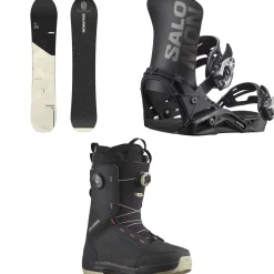 Salomon Super 8 Snowboard + District Snowboard Bindings + Echo Dual Boa Snowboard Boots 2025- Snowboards, Bindings & Boots|Snowboard Packages