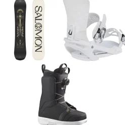 Salomon Wonder Snowboard + Vendetta X Snowboard Bindings + Pearl Boa Snowboard Boots - Women's 2025- Snowboards, Bindings & Boots|Snowboard Packages