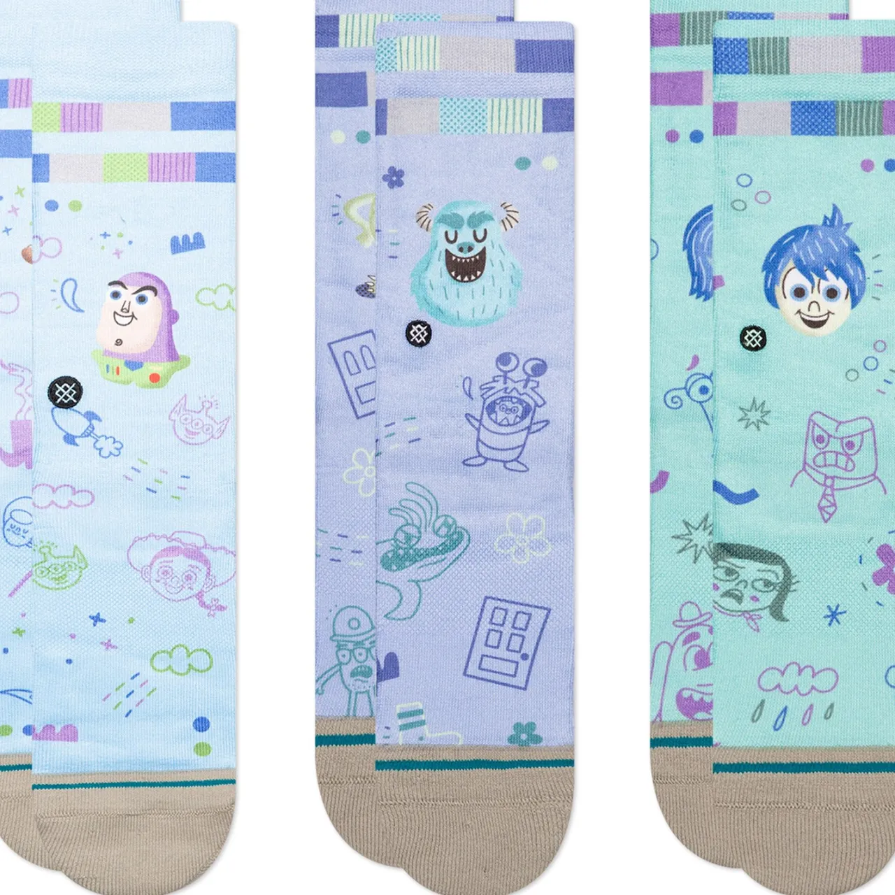Stance Pixar by Ryan 3-Pack Socks - Kids'-Kids Kids 4T - 16