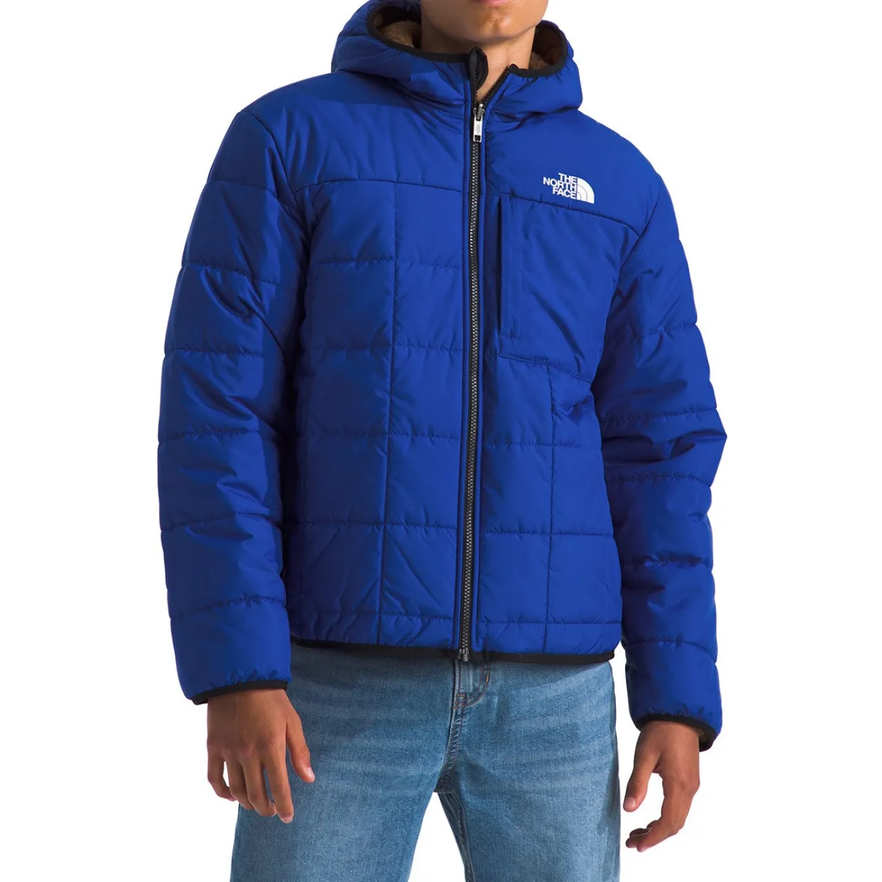 The North Face Reversible Shasta Full Zip Hooded Jacket - Boys'-Kids Boys Snow Clothing|Kids Snow Clothing