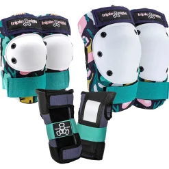 Triple 8 Saver Series Color Collection Skateboard Pad Set- Pad Sets
