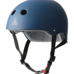 Triple 8 The Certified Sweatsaver Skateboard Helmet + Saver Series High Impact Adult Skateboard Pad Set- Helmets|Helmets